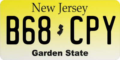 NJ license plate B68CPY