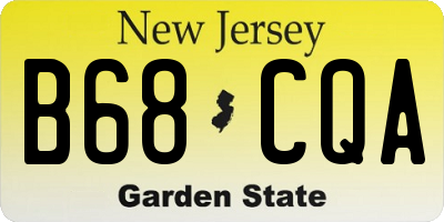 NJ license plate B68CQA