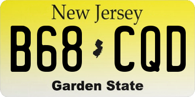 NJ license plate B68CQD