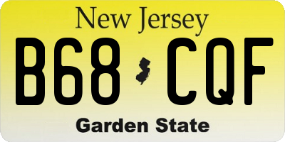 NJ license plate B68CQF