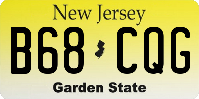 NJ license plate B68CQG