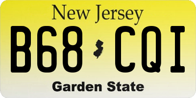 NJ license plate B68CQI