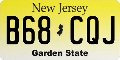 NJ license plate B68CQJ