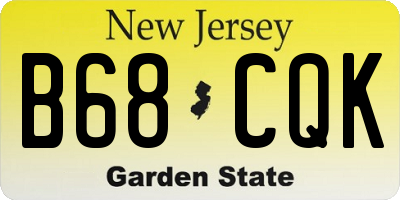 NJ license plate B68CQK