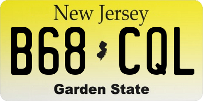 NJ license plate B68CQL
