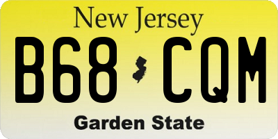 NJ license plate B68CQM