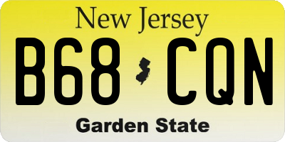 NJ license plate B68CQN