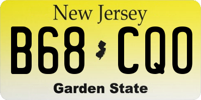 NJ license plate B68CQO