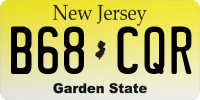 NJ license plate B68CQR