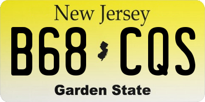 NJ license plate B68CQS