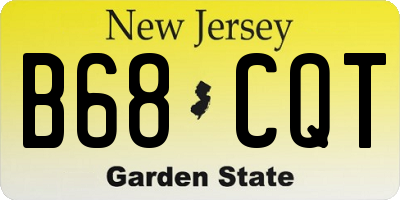 NJ license plate B68CQT
