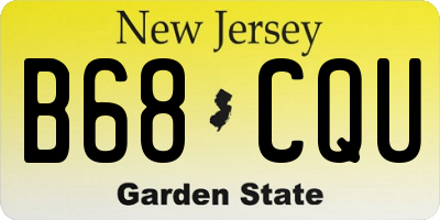 NJ license plate B68CQU
