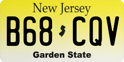 NJ license plate B68CQV