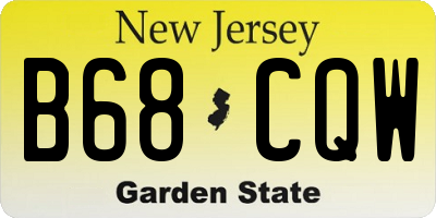 NJ license plate B68CQW
