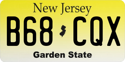 NJ license plate B68CQX