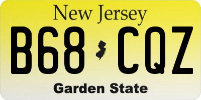 NJ license plate B68CQZ