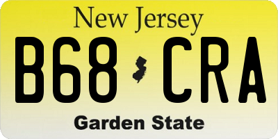 NJ license plate B68CRA