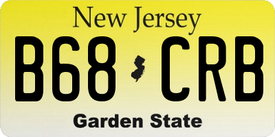 NJ license plate B68CRB