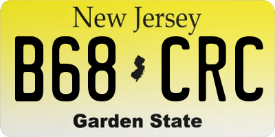 NJ license plate B68CRC