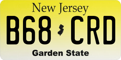 NJ license plate B68CRD