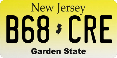 NJ license plate B68CRE
