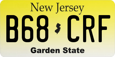 NJ license plate B68CRF