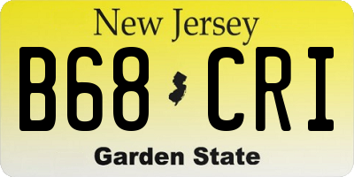 NJ license plate B68CRI