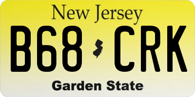 NJ license plate B68CRK