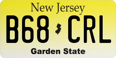 NJ license plate B68CRL