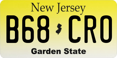 NJ license plate B68CRO