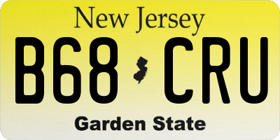 NJ license plate B68CRU