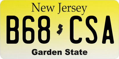 NJ license plate B68CSA