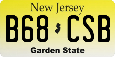 NJ license plate B68CSB