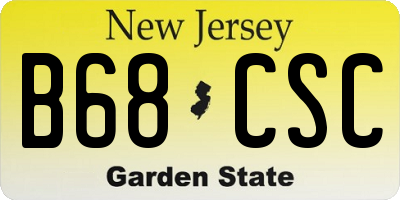NJ license plate B68CSC