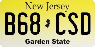 NJ license plate B68CSD