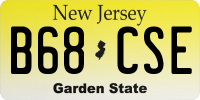 NJ license plate B68CSE