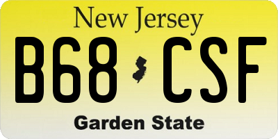 NJ license plate B68CSF
