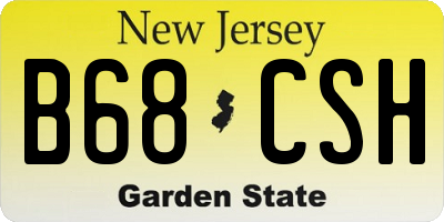 NJ license plate B68CSH