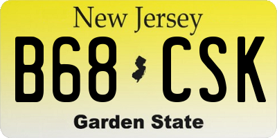 NJ license plate B68CSK