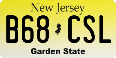 NJ license plate B68CSL
