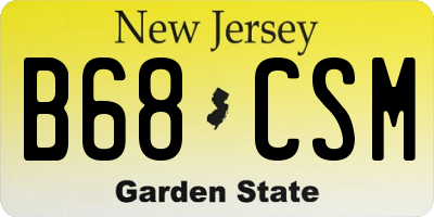 NJ license plate B68CSM