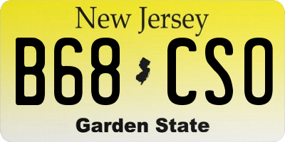 NJ license plate B68CSO