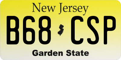 NJ license plate B68CSP