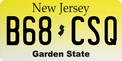 NJ license plate B68CSQ