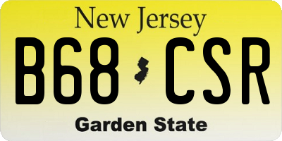 NJ license plate B68CSR