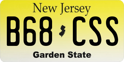 NJ license plate B68CSS