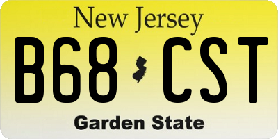 NJ license plate B68CST