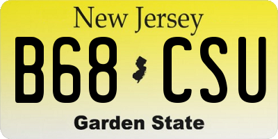 NJ license plate B68CSU