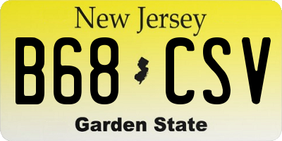 NJ license plate B68CSV