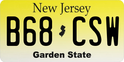 NJ license plate B68CSW